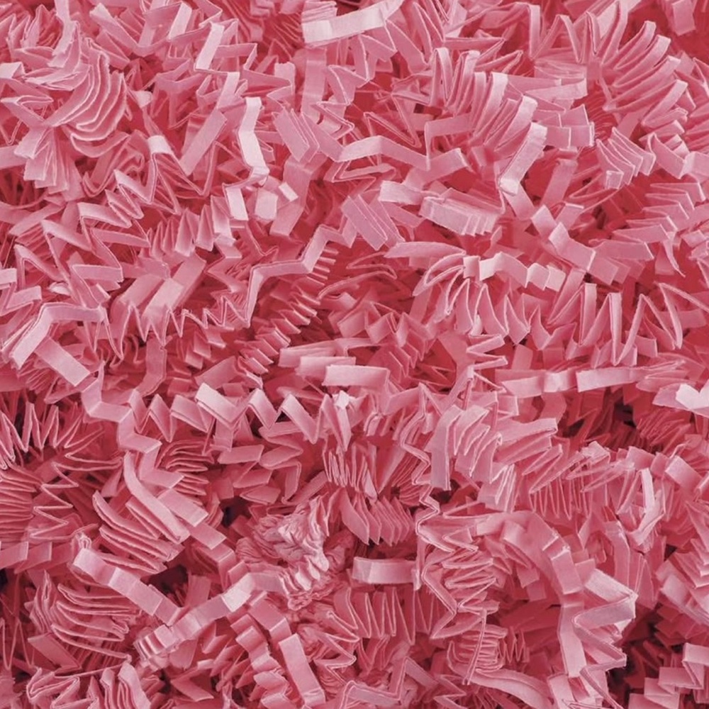 10lb box of pink crinkle paper